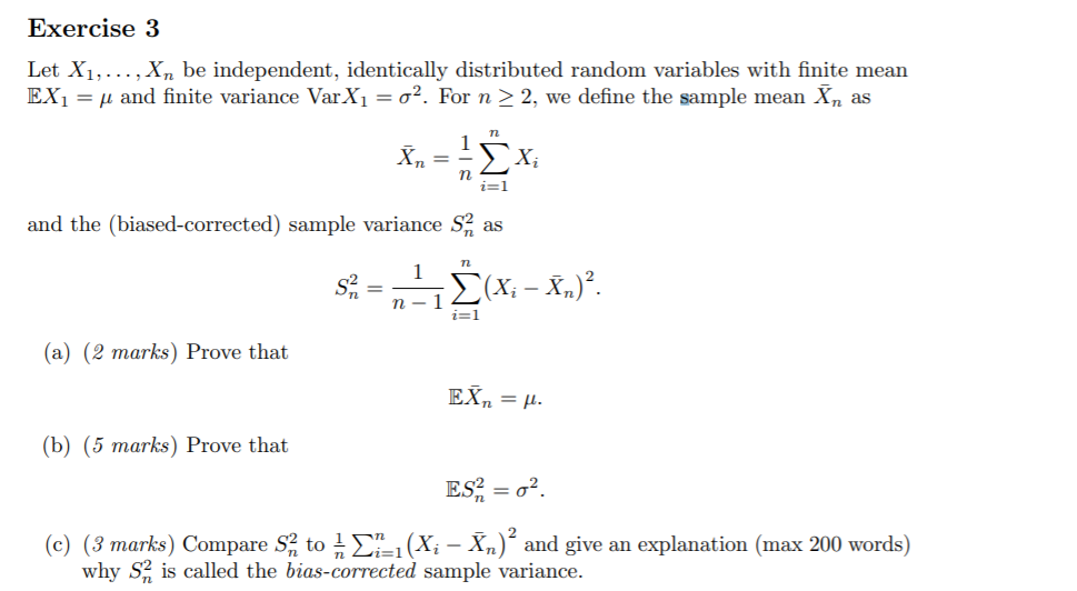 Solved Exercise 3 Let X1 Be Independent Identical Chegg Com