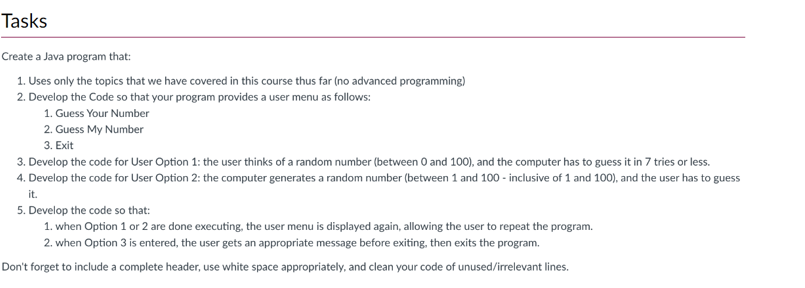 Solved Create a Java program that: Uses only the topics that | Chegg.com