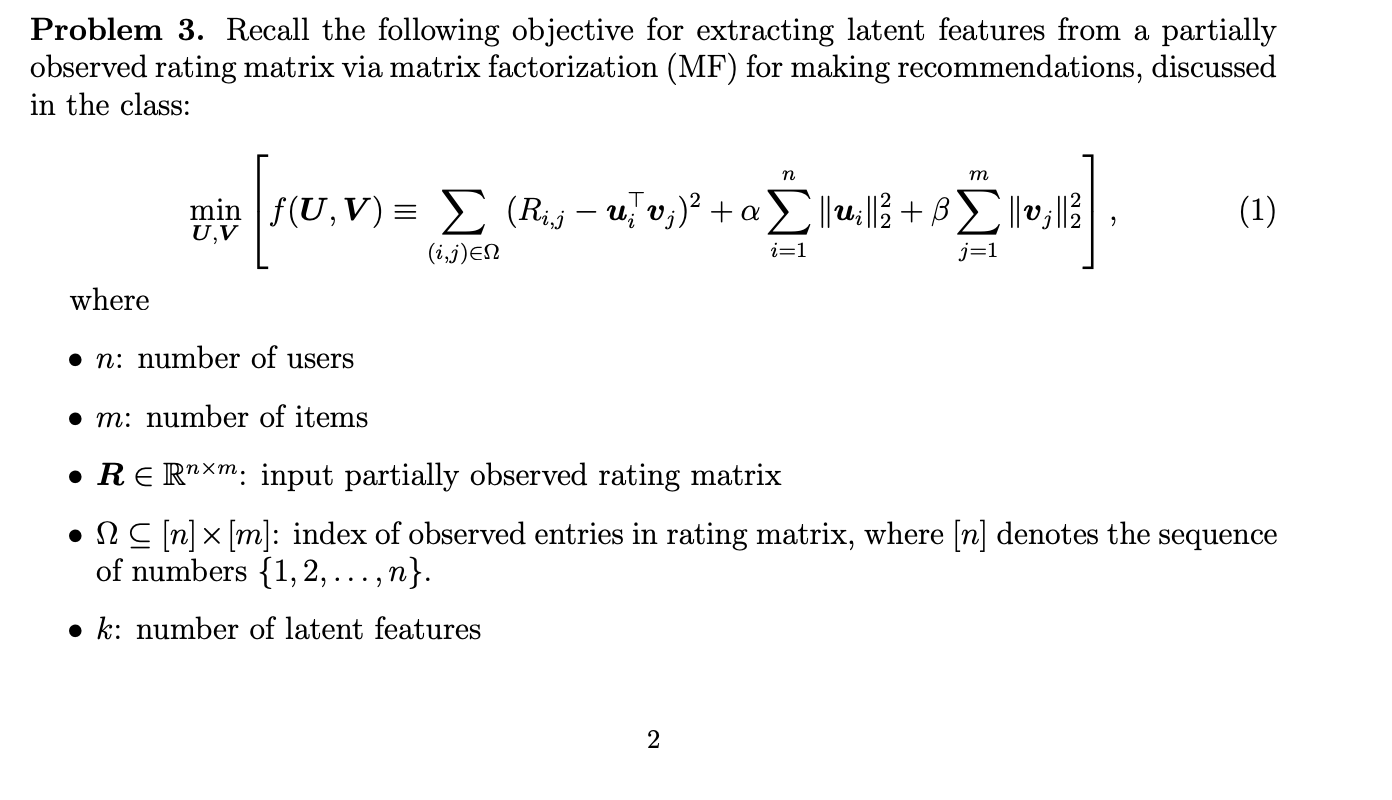 Solved Problem Recall The Following Objective For Chegg Com