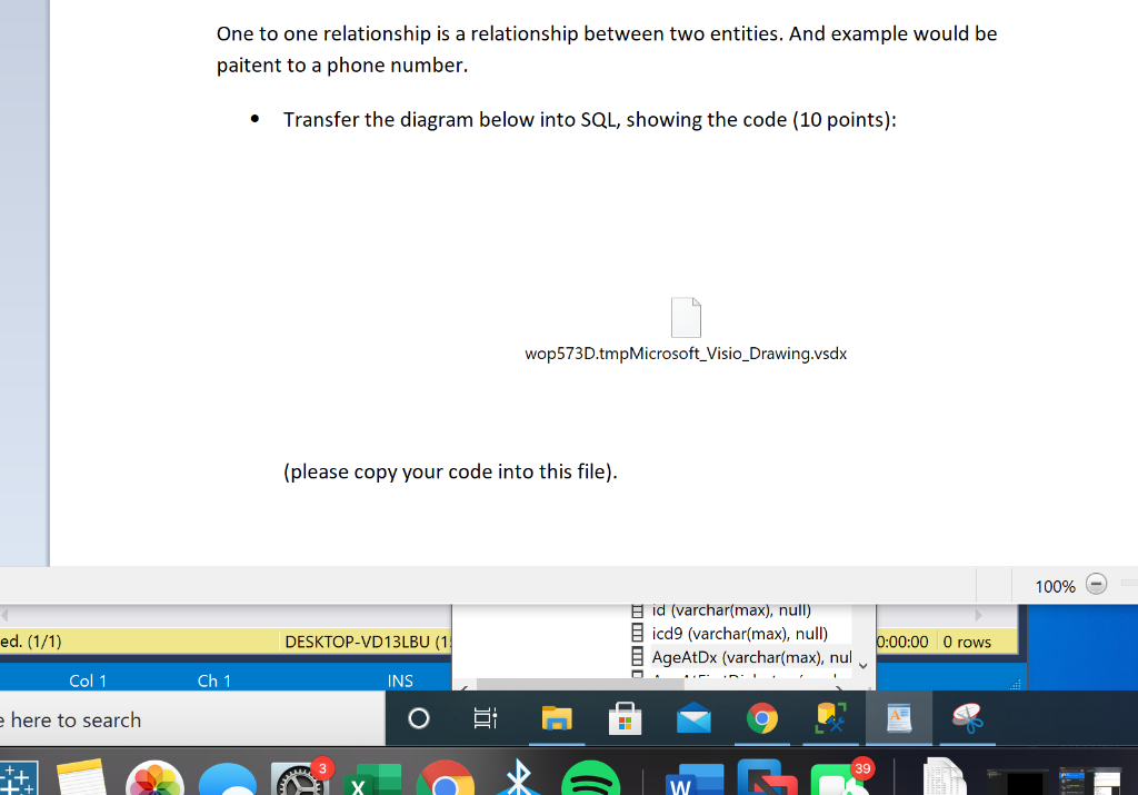 One to one relationship is a relationship between two | Chegg.com