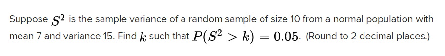 Solved Suppose s2 is the sample variance of a random sample | Chegg.com