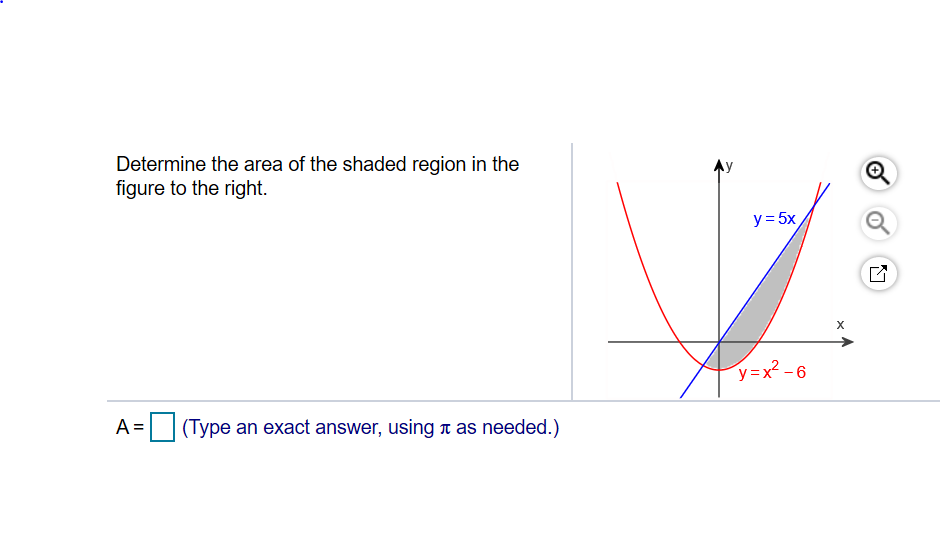Solved Determine the area of the shaded region in the figure | Chegg.com