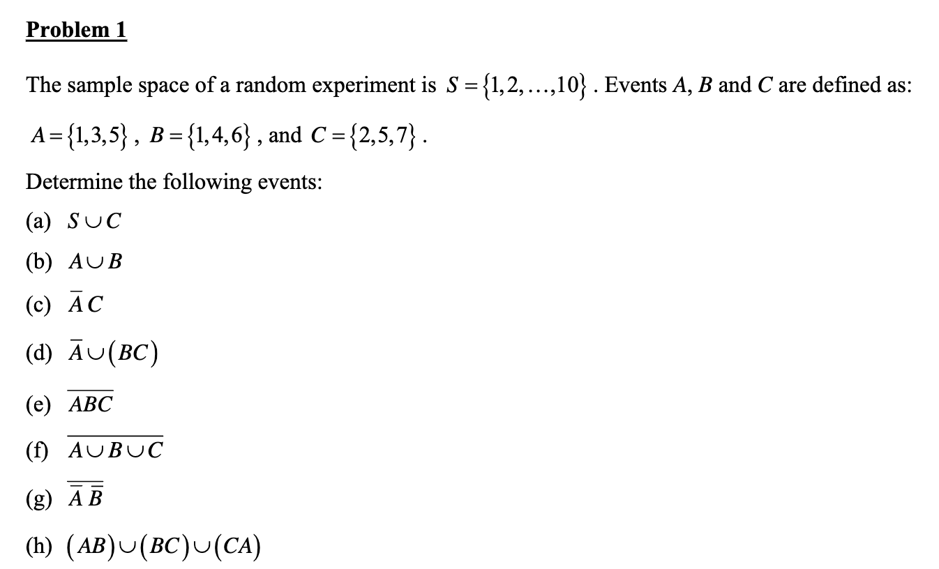 Solved The Sample Space Of A Random Experiment Is | Chegg.com