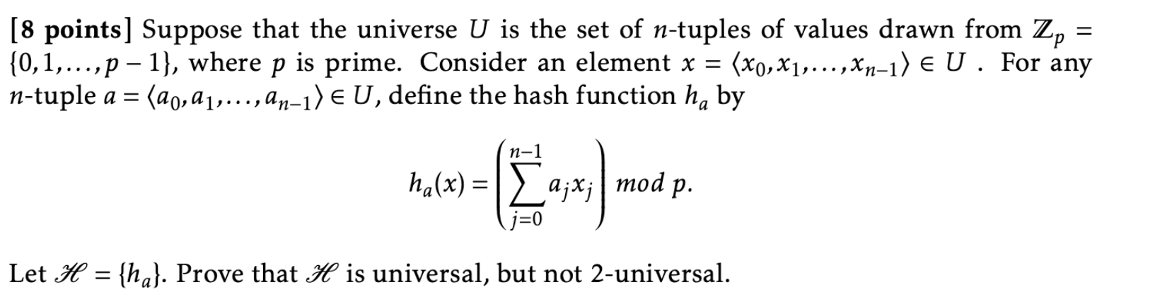 [8 points] Suppose that the universe U is the set of | Chegg.com