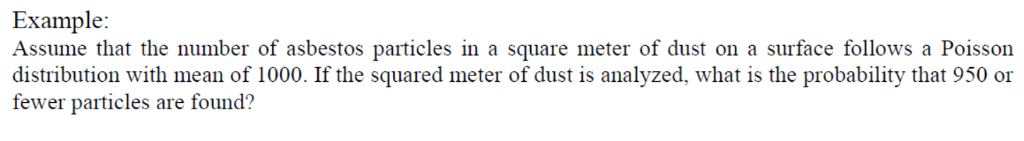 Solved Example Assume that the number of asbestos particles | Chegg.com