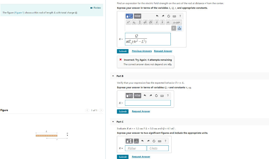 Solved Find an expression for the electric field strength on | Chegg.com