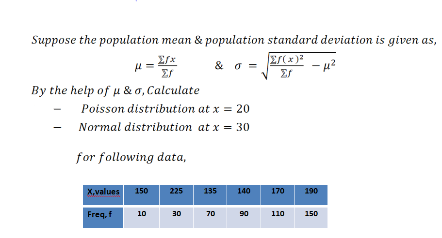 Solved Suppose the population mean & population standard | Chegg.com