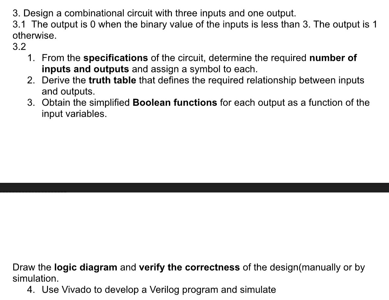 Solved 3. Design A Combinational Circuit With Three Inputs | Chegg.com