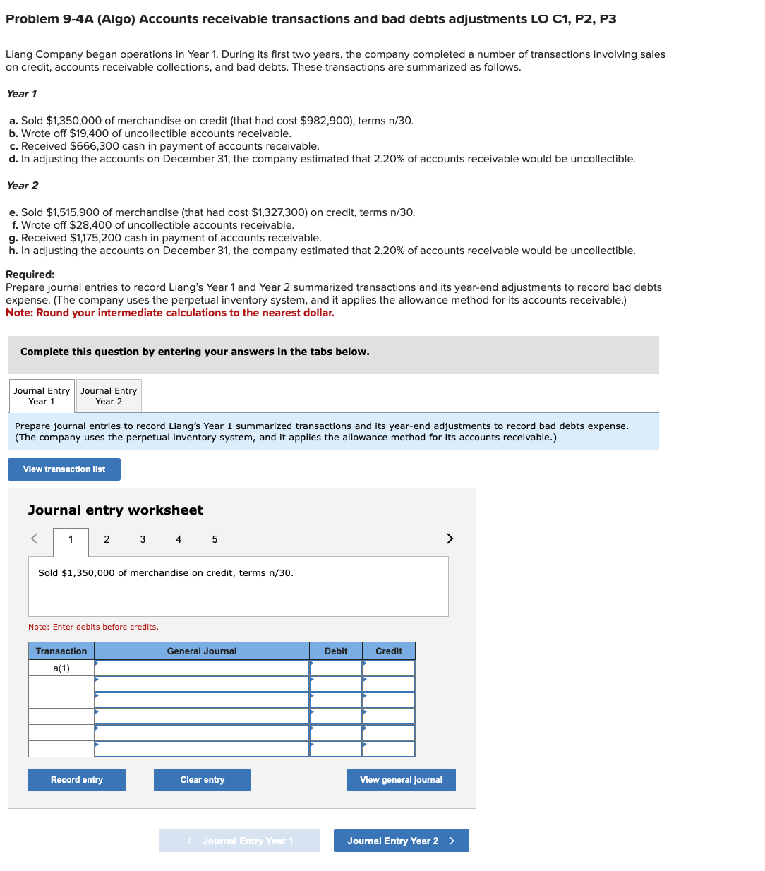 Solved Problem 9 4a Algo ï Accounts Receivable Transactions Chegg Solved Problem 9 4a Algo ï Accounts Receivable Transactions Chegg