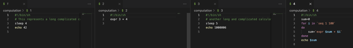 Solved Please see shell scripts 1, 2, 3, and 4. Each one of | Chegg.com