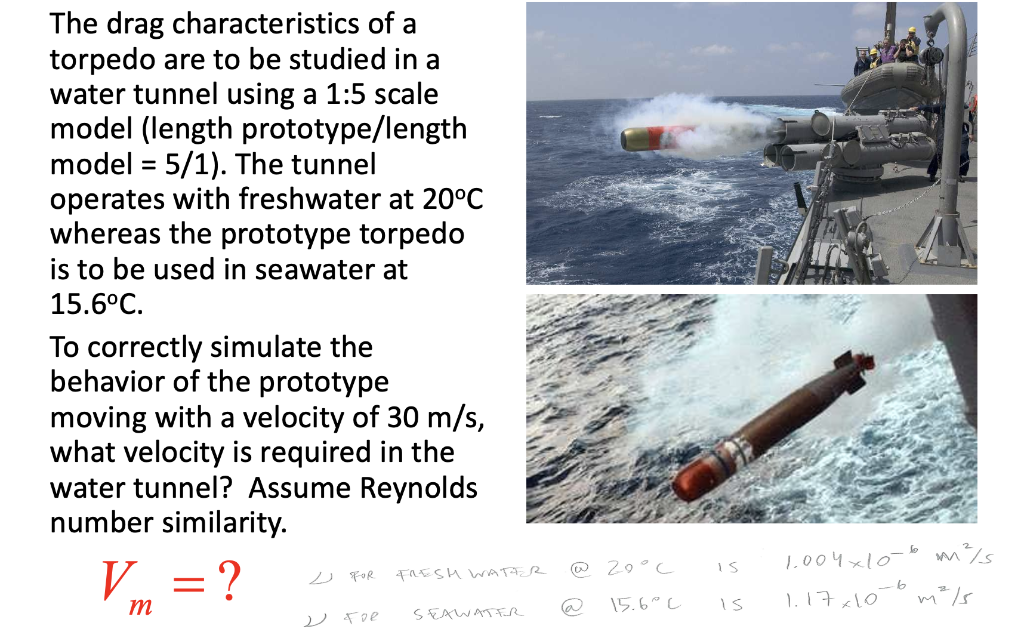 Solved The drag characteristics of a torpedo are to be | Chegg.com