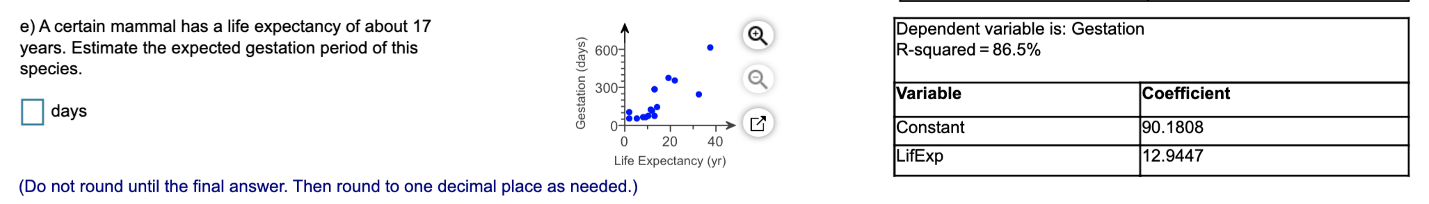 Solved A certain mammal has a life expectancy of about 17 | Chegg.com