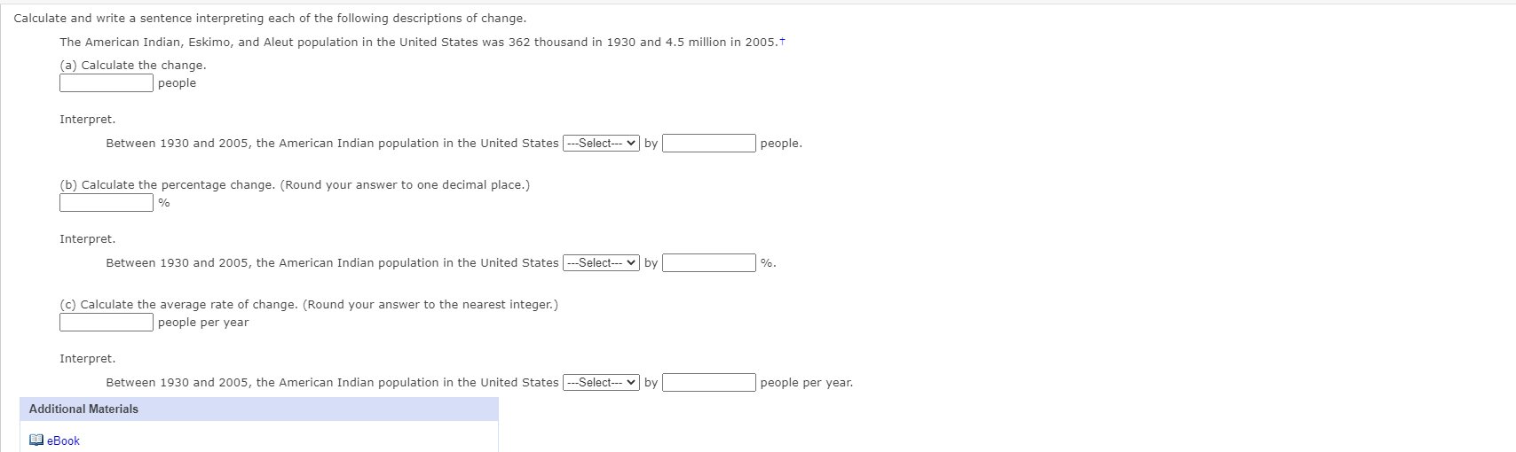 Solved Calculate and write a sentence interpreting each of  Chegg.com