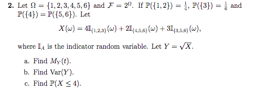 Solved 2. Let 2 {1, 2, 3, 4, 5, 6} and F = 29. If P({1,2}) = | Chegg.com