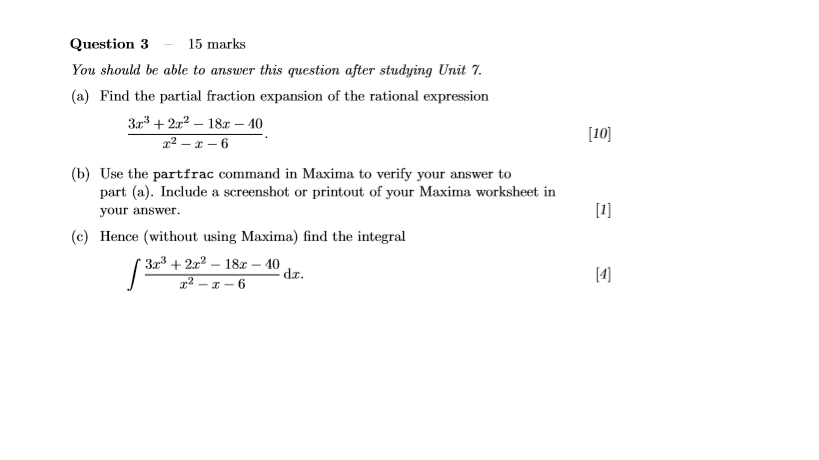 Solved [10] Question 3 15 marks You should be able to answer | Chegg.com