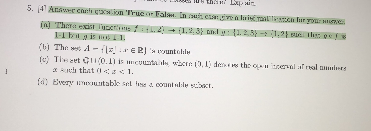 Solved v classes are there? Explain. 5. 4Answer each