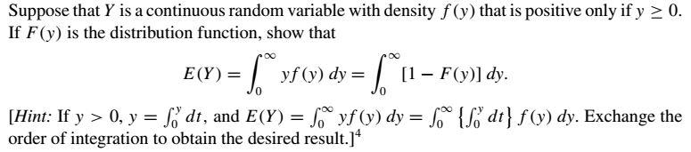 Solved Suppose that Y is a continuous random variable with | Chegg.com