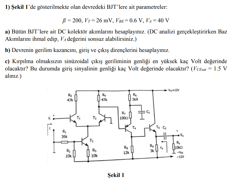 1) Parameters of BJTs in the circuit shown in Figure | Chegg.com