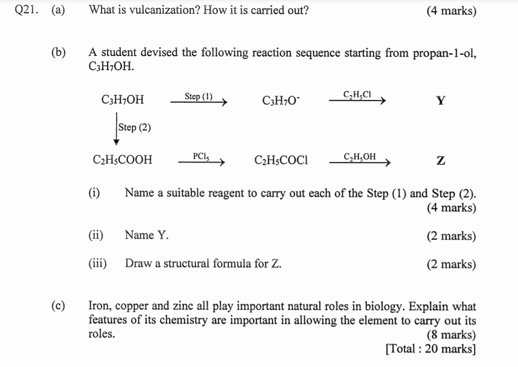 Solved Q21. (a) What is vulcanization? How it is carried | Chegg.com