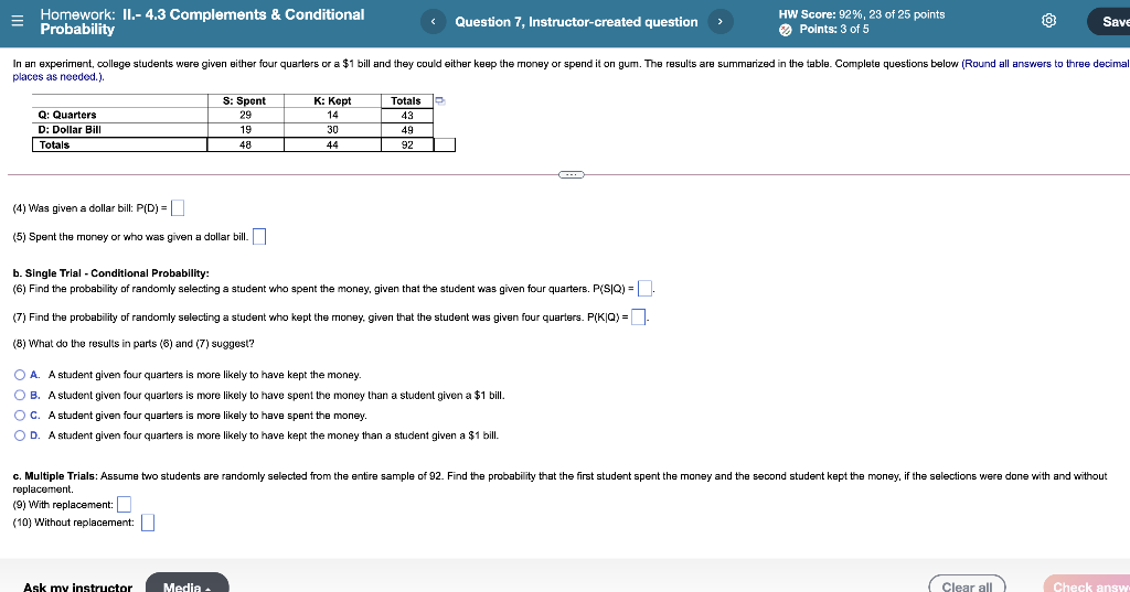 Solved E Homework: II.-4.3 Complements & Conditional | Chegg.com