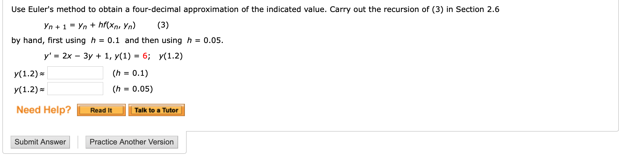 Solved Use Euler's method to obtain a four-decimal | Chegg.com