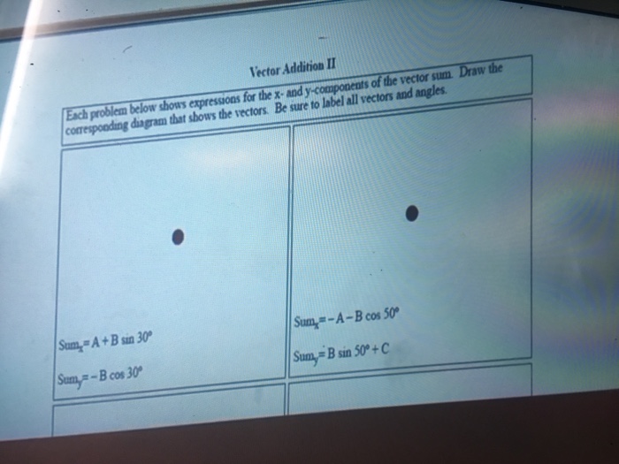 Solved Vector Addition II Each problem below shous | Chegg.com