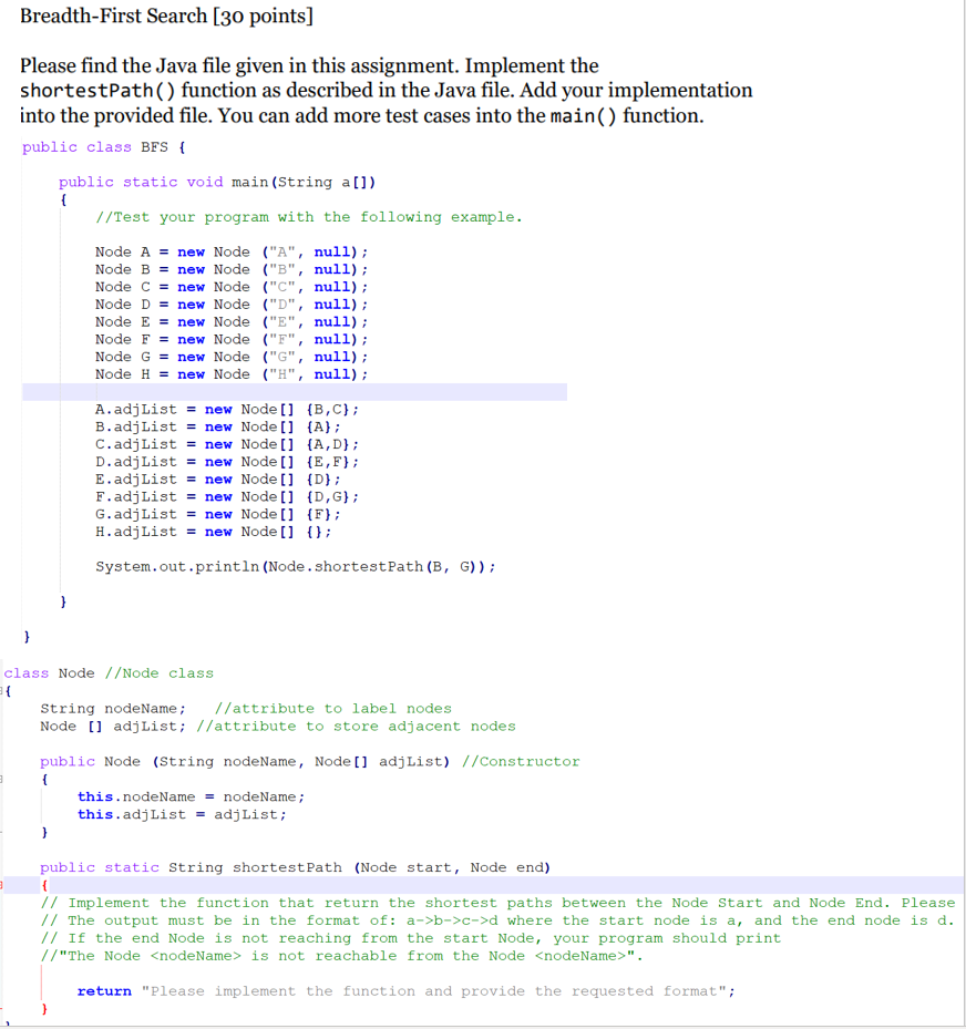 Solved Breadth First Search 30 Points Please Find The J Chegg Com