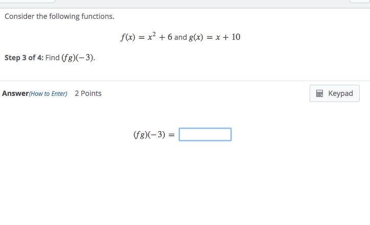 Solved Consider the following functions. f(x) = x2 + 6 and | Chegg.com