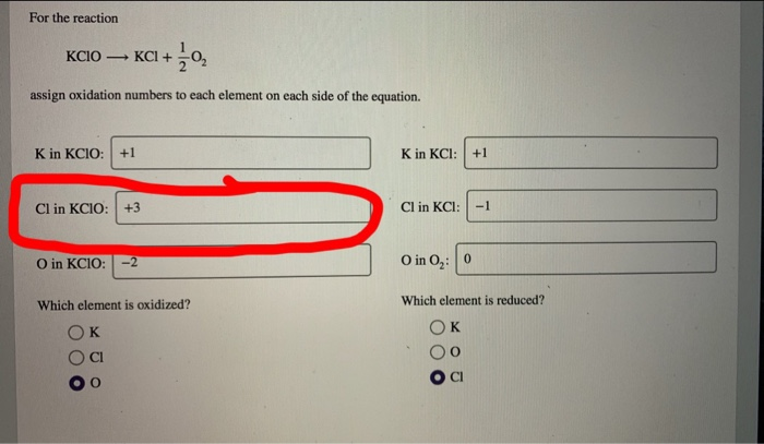 assign oxidation numbers to each element on each side of the equation