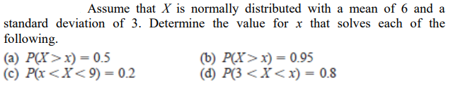 Solved Assume that X is normally distributed with a mean of | Chegg.com