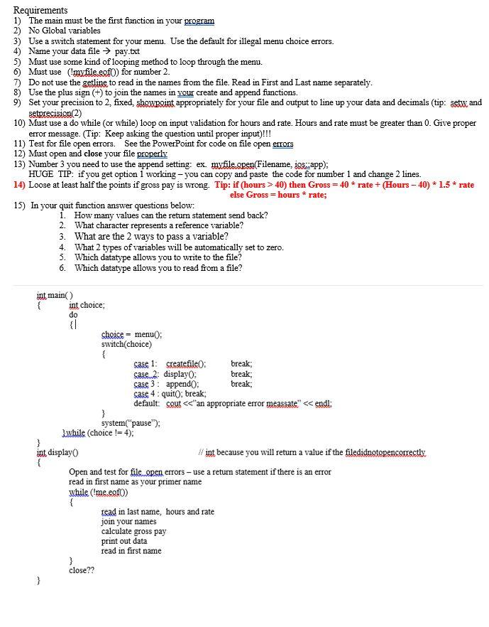 Solved Output: Your Name Main Menu 1. Create a file //SAMPLE | Chegg.com