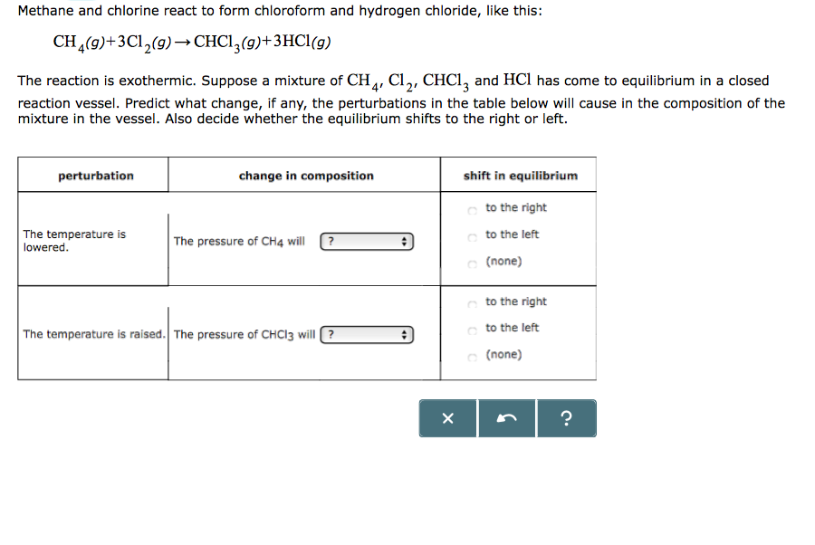 Solved Methane and chlorine react to form chloroform and