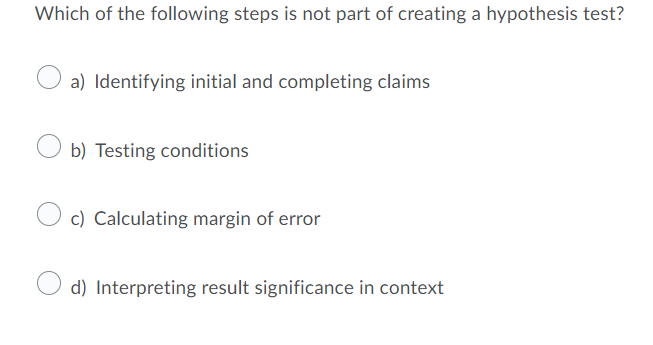 Solved Which of the following steps is not part of creating | Chegg.com