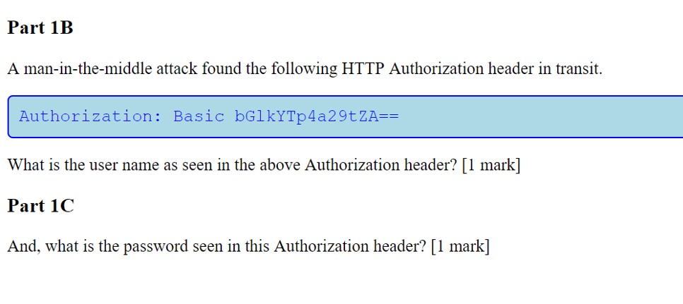 Part 1 In this part, you will be working with HTTP's | Chegg.com
