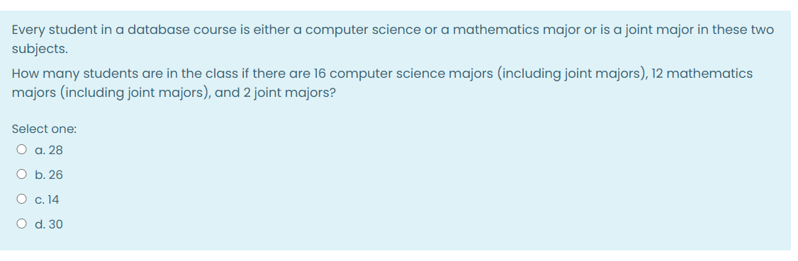 Solved Every student in a database course is either a | Chegg.com