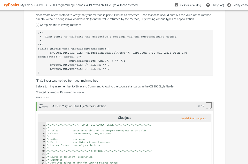 zybooks java coding - import * using Images High... Solved zyBooks My library > COMP SCI 200: Programming I home | Chegg.com