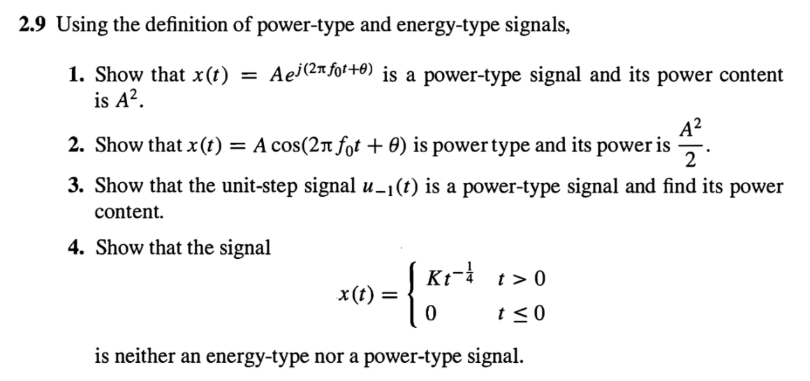 Solved 2.9 Using the definition of power-type and | Chegg.com