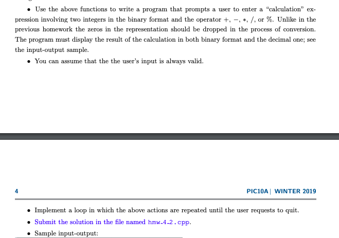 Problem 2. Binary calculator Write a program that | Chegg.com