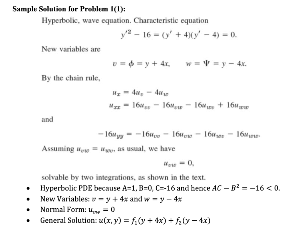 Problem 1. Find the type, transform to normal form, | Chegg.com