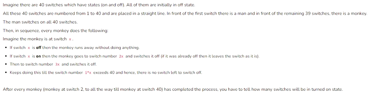 Solved Imagine there are 40 ﻿switches which have states (on | Chegg.com