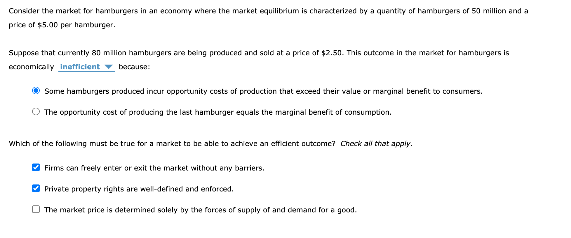 Solved Consider the market for hamburgers in an economy | Chegg.com