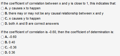 Solved If the coefficient of correlation between x and y is | Chegg.com