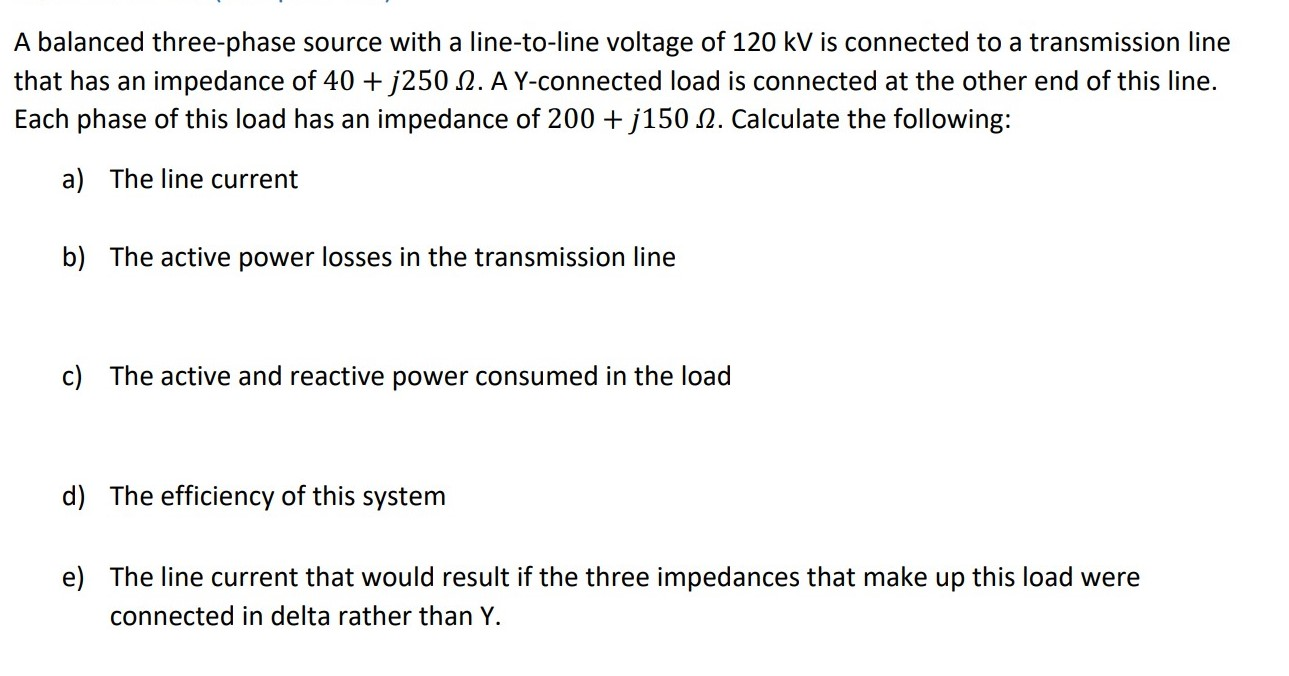 Solved A balanced three-phase source with a line-to-line | Chegg.com