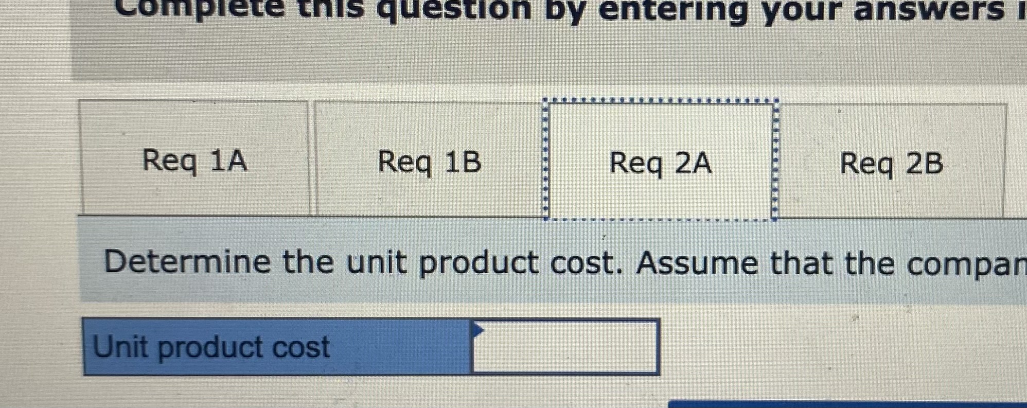 Solved Determine the unit product cost. Assume that the