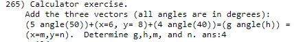 Solved 265) Calculator Exercise. Add The Three Vectors (all | Chegg.com