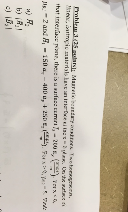 Solved Magnetic Boundary Conditions. Two Homogeneous, | Chegg.com