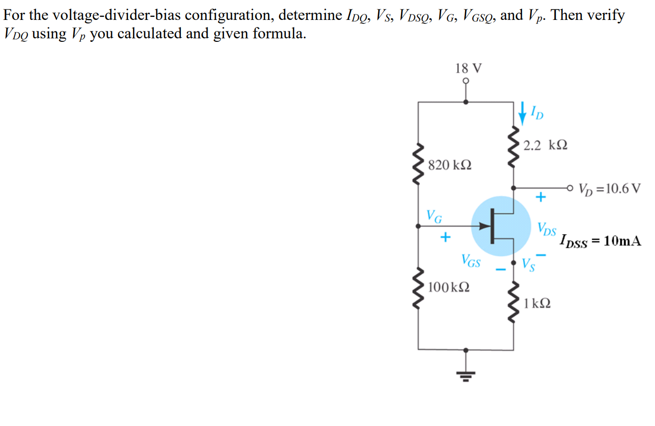 Q1 For The Voltage Divider Bias Configuration Chegg Com