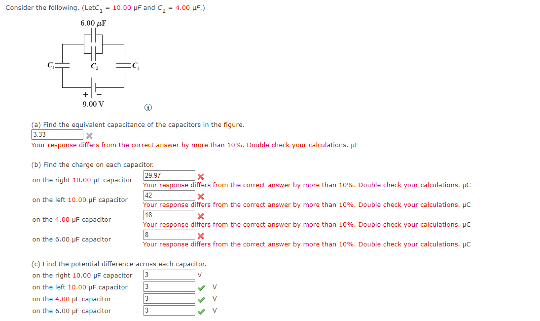 Solved Consider the following. (Let C1 = 10.00 µF and C2 = | Chegg.com