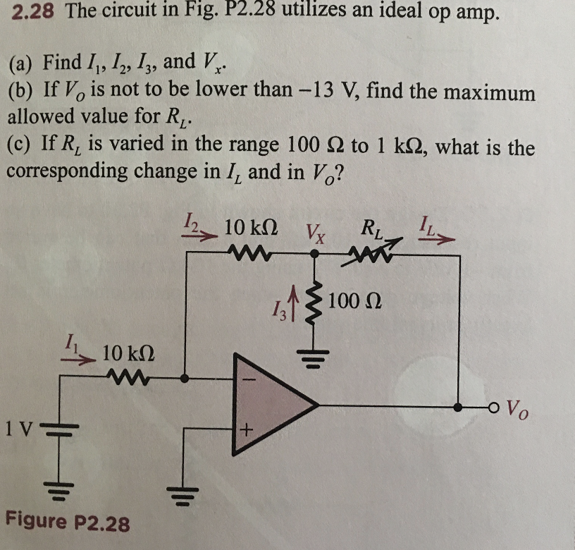 Solved 2.28 The circuit in Fig. P2.28 utilizes an ideal op | Chegg.com