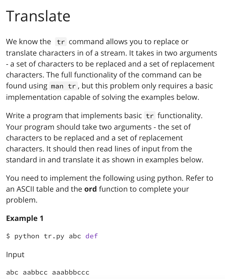 Solved Translate We know the tr command allows you to | Chegg.com